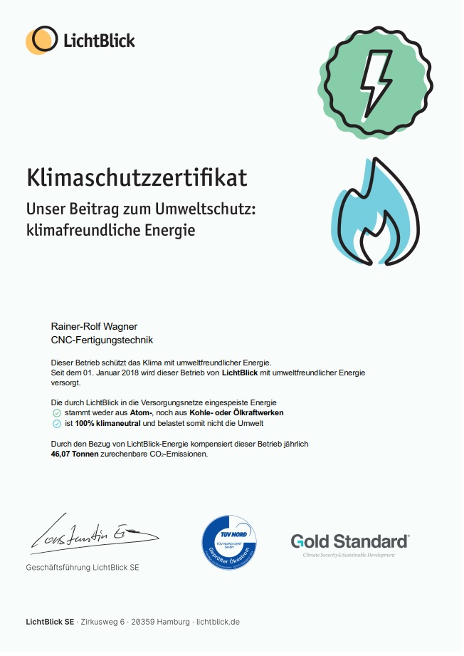 Zertifikat Klimaschutz 2018